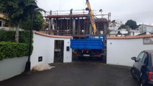 Fotografias de la fase de estructuras de construcción de la vivienda